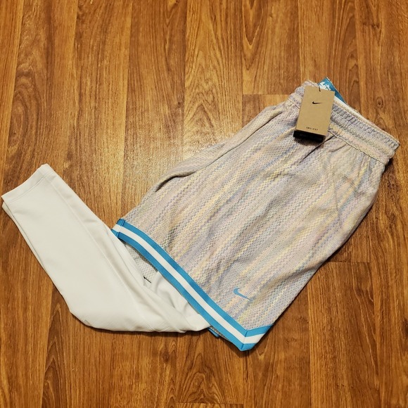 Nike Other - Nike LeBron Basketball Shorts Men Large White Blue Nike‎ Pro DNA 3n1 FZ1058-121